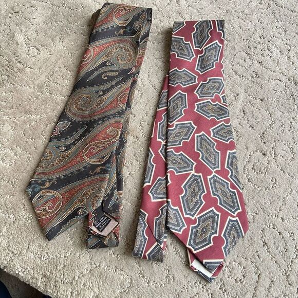 Christian Dior Monsieur (Set of Two) All Silk Ties - Fabric Woven in Italy Made - Picture 1 of 6